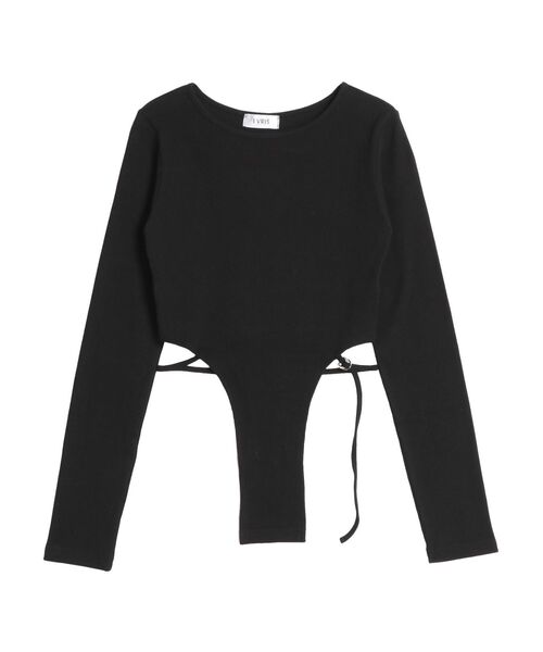 EVRIS（エヴリス）の「バックストラップリブトップス（Tシャツ/カットソー・レディース・ブラック/カーキ/ホワイト/グレー・FREE）」の12枚目の写真