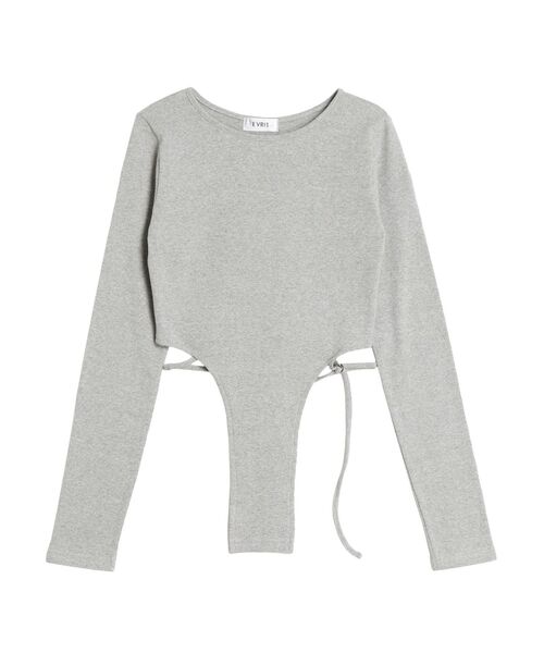 EVRIS（エヴリス）の「バックストラップリブトップス（Tシャツ/カットソー・レディース・ブラック/カーキ/ホワイト/グレー・FREE）」の14枚目の写真