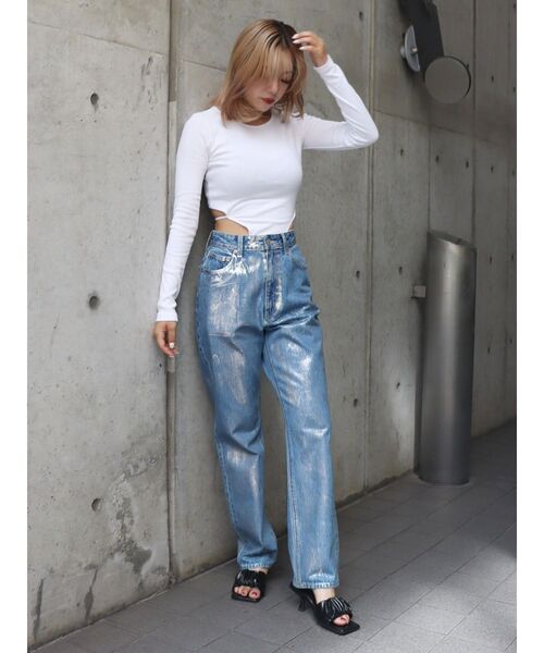 EVRIS（エヴリス）の「バックストラップリブトップス（Tシャツ/カットソー・レディース・ブラック/カーキ/ホワイト/グレー・FREE）」の15枚目の写真