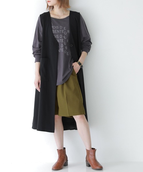 osharewalker（オシャレウォーカー）の「【廃盤】『グレンチェック柄センタープレスハーフパンツ』（その他パンツ・レディース・グレー/カーキ・1/2）」の6枚目の写真