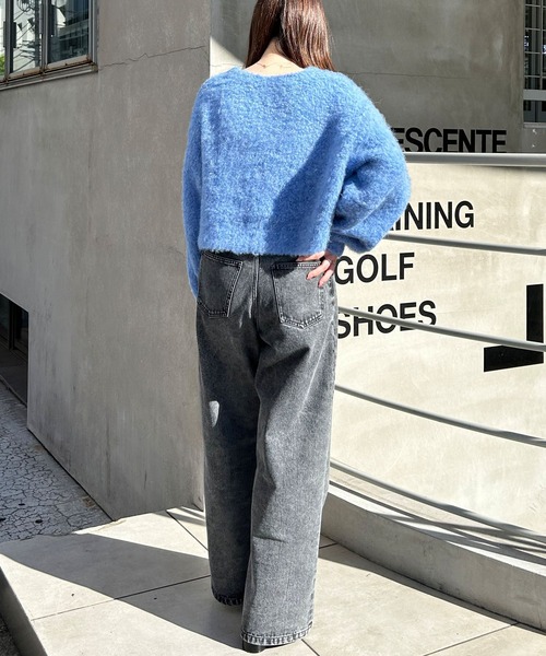 INGNI（イング）の「フロントリボンブークレーニットカーディガン(前後2way)（カーディガン/ボレロ・レディース・ピンク系/グレー/ブルー/アイボリー/ピンク・M）」の10枚目の写真