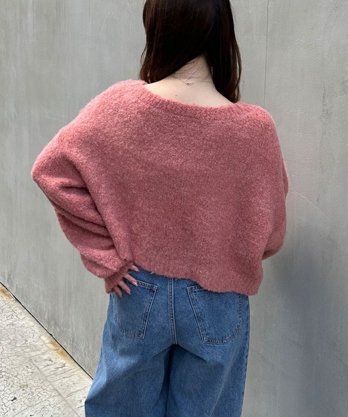 INGNI（イング）の「フロントリボンブークレーニットカーディガン(前後2way)（カーディガン/ボレロ・レディース・ピンク系/グレー/ブルー/アイボリー/ピンク・M）」の16枚目の写真