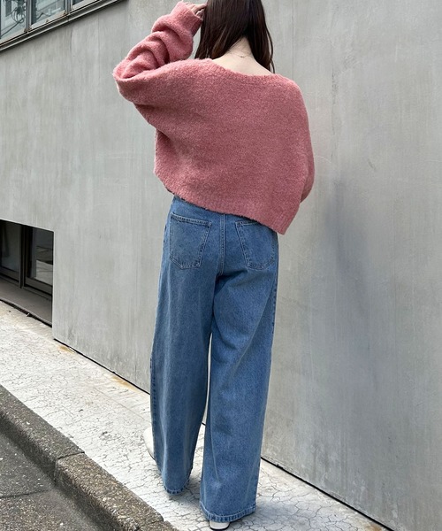 INGNI（イング）の「フロントリボンブークレーニットカーディガン(前後2way)（カーディガン/ボレロ・レディース・ピンク系/グレー/ブルー/アイボリー/ピンク・M）」の19枚目の写真