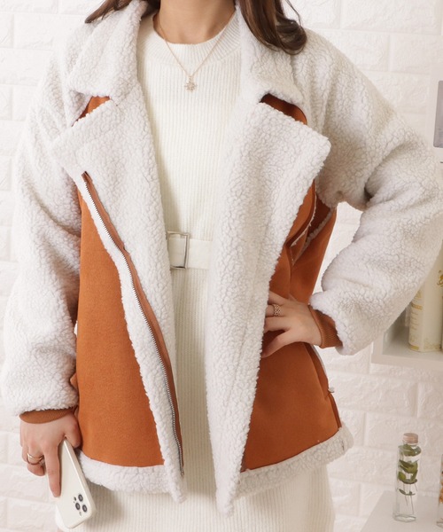 ムートンテーラードジャケット Starting Over ムートンジャケット ムートンコート フェイク