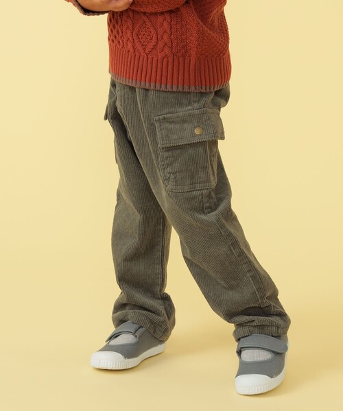 BEAMS mini(ビームスミニ)の「BEAMS mini / コーデュロイ カーゴパンツ 23FW(90~150cm)(カーゴパンツ・キッズ・オリーブ/ブルー・120/110/100/150/140/130/90)」の1枚目の写真