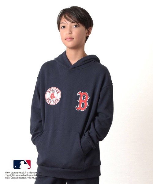 GLAZOS(グラソス)の「【MLB】裏毛チーム刺しゅうワッペン付きパーカー(パーカー・キッズ・ブルー/グレー/ネイビー/ブラック/グリーン・140cm/150cm/160cm/170cm)」の5枚目の写真