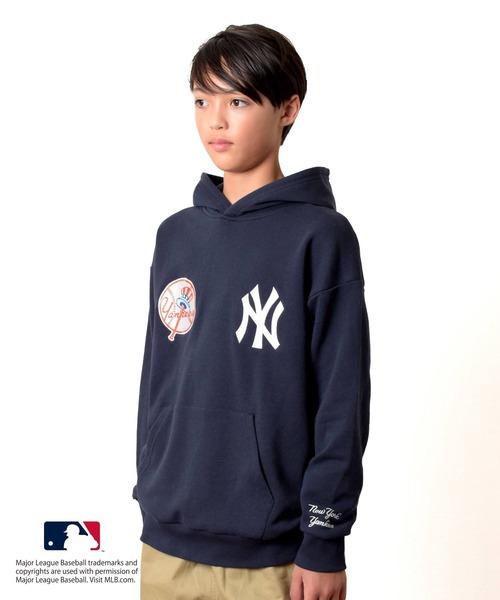 GLAZOS(グラソス)の「【MLB】裏毛チーム刺しゅうワッペン付きパーカー(パーカー・キッズ・ブルー/グレー/ネイビー/ブラック/グリーン・140cm/150cm/160cm/170cm)」の10枚目の写真