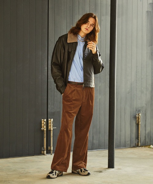 EMMA CLOTHES(エマクローズ)の「ヘビーウェイトコーデュロイ ストレート タックワイドスラックス EMMA CLOTHES(スラックス・メンズ・ダークブラウン/キャメル/オリーブ・M/L)」の7枚目の写真