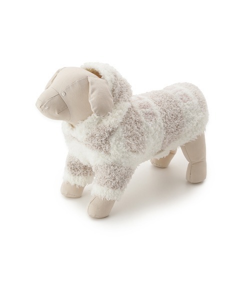 gelato pique（ジェラートピケ）の「【CAT&DOG】【販路限定商品】ジェラートメランジ2ボーダーフーディ（ペットウェア・レディース・ブラウン/ピンク/ベージュ・LARGE/SMALL/MEDIUM）」の5枚目の写真