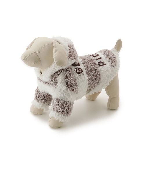 gelato pique（ジェラートピケ）の「【CAT&DOG】【販路限定商品】ジェラートメランジ2ボーダーフーディ（ペットウェア・レディース・ブラウン/ピンク/ベージュ・LARGE/SMALL/MEDIUM）」の7枚目の写真