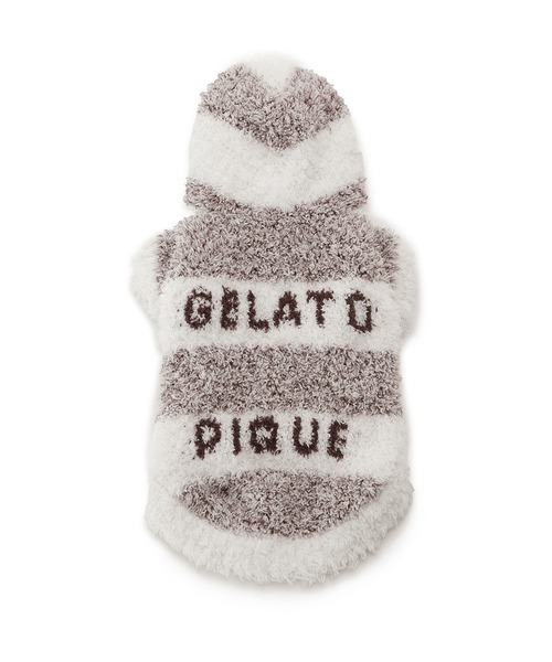 gelato pique（ジェラートピケ）の「【CAT&DOG】【販路限定商品】ジェラートメランジ2ボーダーフーディ（ペットウェア・レディース・ブラウン/ピンク/ベージュ・LARGE/SMALL/MEDIUM）」の8枚目の写真