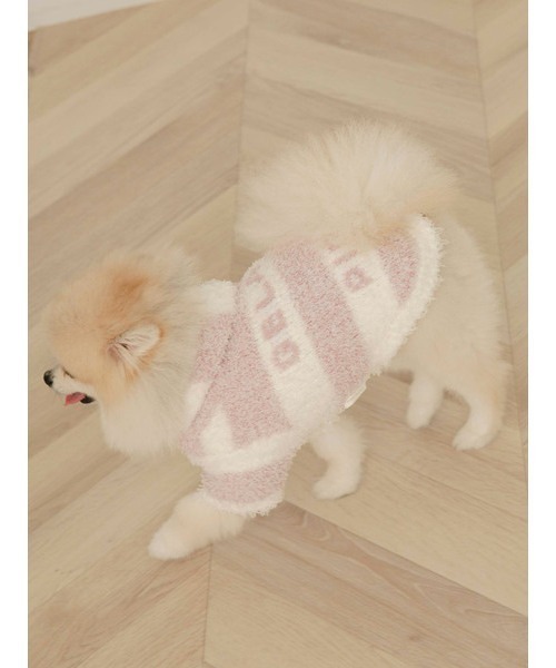 gelato pique（ジェラートピケ）の「【CAT&DOG】【販路限定商品】ジェラートメランジ2ボーダーフーディ（ペットウェア・レディース・ブラウン/ピンク/ベージュ・LARGE/SMALL/MEDIUM）」の12枚目の写真