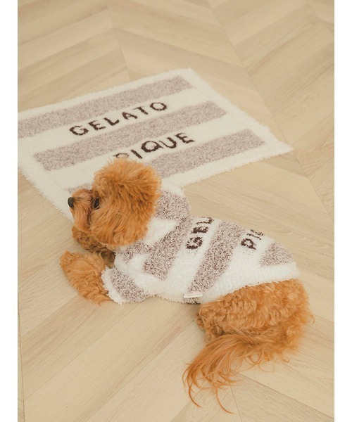 gelato pique（ジェラートピケ）の「【CAT&DOG】【販路限定商品】ジェラートメランジ2ボーダーフーディ（ペットウェア・レディース・ブラウン/ピンク/ベージュ・LARGE/SMALL/MEDIUM）」の17枚目の写真