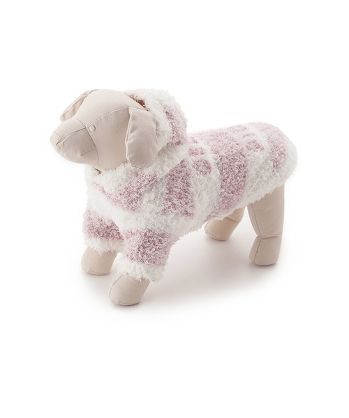 gelato pique（ジェラートピケ）の「【CAT&DOG】【販路限定商品】ジェラートメランジ2ボーダーフーディ（ペットウェア・レディース・ブラウン/ピンク/ベージュ・LARGE/SMALL/MEDIUM）」の21枚目の写真