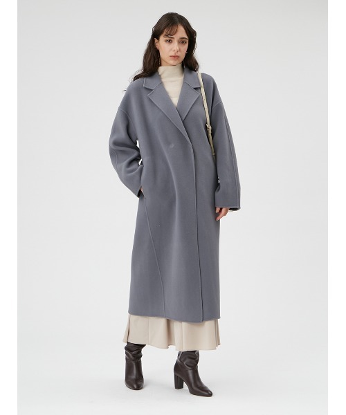 FRAY I.D（フレイアイディー）の「MANTECOチェスターロングコート（チェスターコート・レディース・ブラック/ライトベージュ/グレー・1/0）」の21枚目の写真