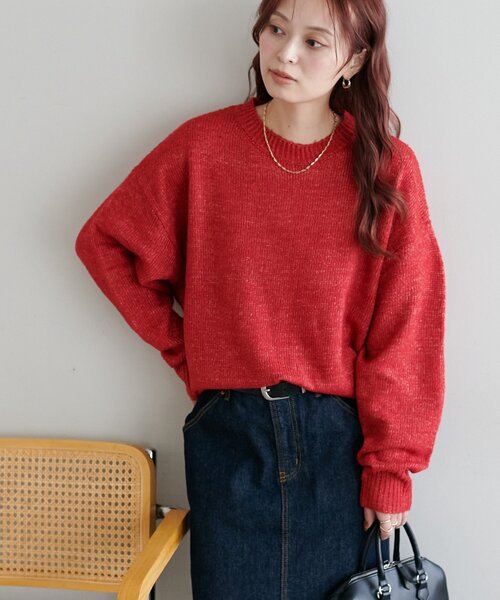 新色追加!/WEB限定】メランジニットプルオーバー（ニット/セーター