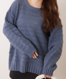 アイレットゆるニット長袖プルオーバー