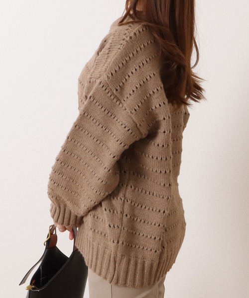 Lace Ladies(レースレディース)の「アイレットゆるニット長袖プルオーバー(ニット/セーター・レディース・ベージュ/ブラック/ブルー/アイボリー・FREE)」の19枚目の写真