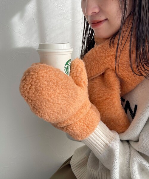 COLD BREAKER（コールドブレーカー）の「【WEB限定】【Coldbreaker/コールドブレーカー】ボアミトン（手袋・レディース・ベージュ/ライトグリーン/ブラック系その他3/ライトブルー/ライトグレー/サーモンピンク・FREE）」の11枚目の写真