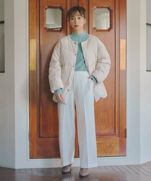 Droite lautreamont（ドロワットロートレアモン）の「両面起毛ワイドパンツ≪洗濯機で洗える≫（スラックス・レディース・オレンジ/オフホワイト/ブラック・S/M/XS）」の8枚目の写真