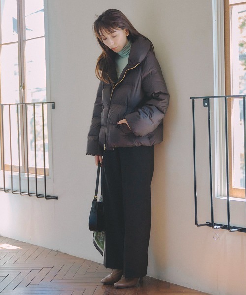 Droite lautreamont（ドロワットロートレアモン）の「両面起毛ワイドパンツ≪洗濯機で洗える≫（スラックス・レディース・オレンジ/オフホワイト/ブラック・S/M/XS）」の14枚目の写真