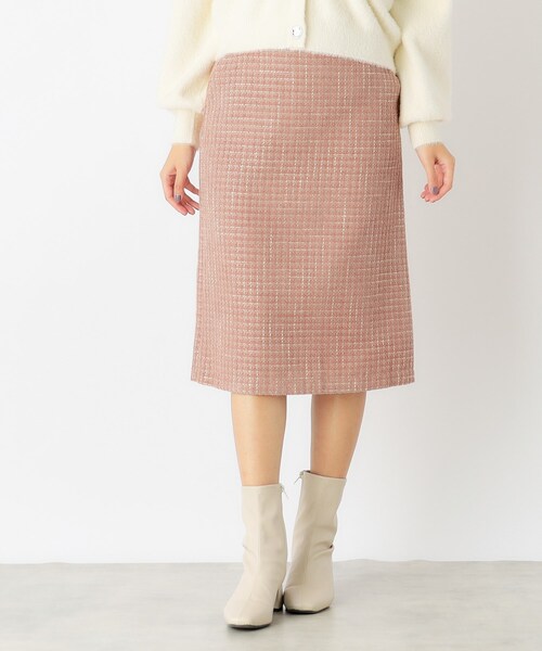 index（インデックス）の「◆モールツイードタイトスカート【洗濯機洗い可】（スカート・レディース・ブルー/ライトベージュ/ダークオレンジ/ブラック・42/36/40/38）」の4枚目の写真