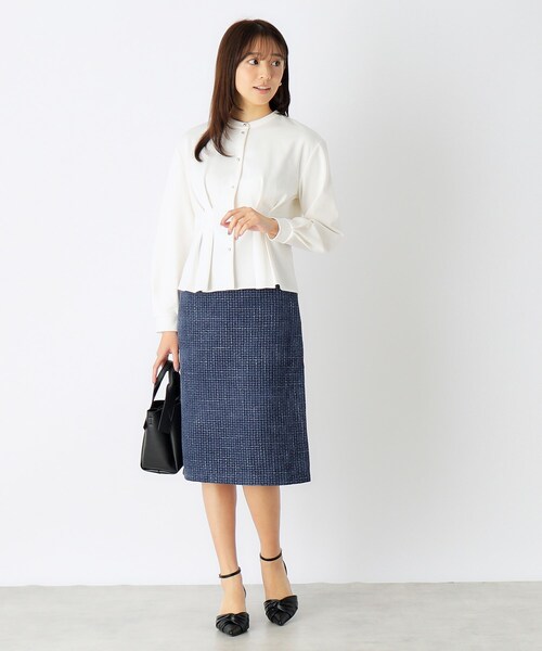 index（インデックス）の「◆モールツイードタイトスカート【洗濯機洗い可】（スカート・レディース・ブルー/ライトベージュ/ダークオレンジ/ブラック・42/36/40/38）」の11枚目の写真