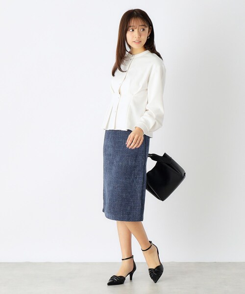 index（インデックス）の「◆モールツイードタイトスカート【洗濯機洗い可】（スカート・レディース・ブルー/ライトベージュ/ダークオレンジ/ブラック・42/36/40/38）」の12枚目の写真