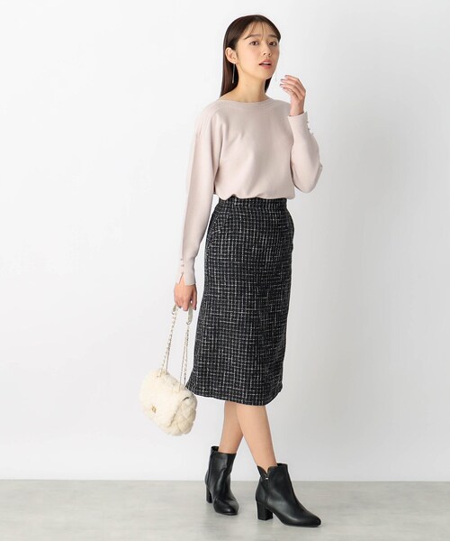 index（インデックス）の「◆モールツイードタイトスカート【洗濯機洗い可】（スカート・レディース・ブルー/ライトベージュ/ダークオレンジ/ブラック・42/36/40/38）」の14枚目の写真