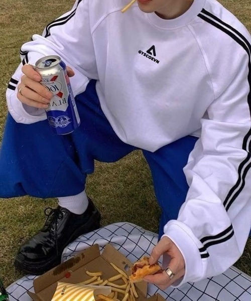 B.R.U（ブル）の「サイドラインワンポイントスウェット / トレーナー（スウェット・メンズ・ネイビー/ホワイト/グレー/ブラック・FREE）」の14枚目の写真