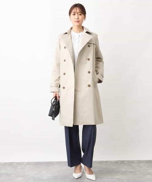 MK MICHEL KLEIN（エムケーミッシェルクラン）の「デニムライクストレートワイドパンツ/洗える（デニムパンツ・レディース・ネイビー/アイボリー・38）」の5枚目の写真