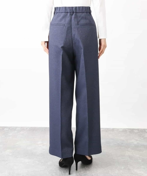 MK MICHEL KLEIN（エムケーミッシェルクラン）の「デニムライクストレートワイドパンツ/洗える（デニムパンツ・レディース・ネイビー/アイボリー・38）」の19枚目の写真