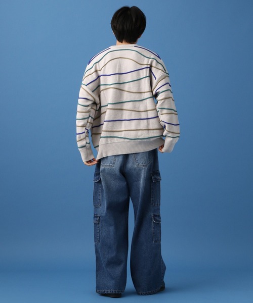 PBLIM（ページボーイリム）の「PBLIM/デザインボーダーニット（ニット/セーター・レディース・ブラック/グリーン/オフホワイト・FREE）」の17枚目の写真