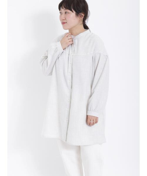 Samansa Mos2（サマンサ モスモス）の「ラウンド切替チュニック（チュニック・レディース・ベージュ/チャコールグレー/グレー/サックスブルー・F）」の3枚目の写真