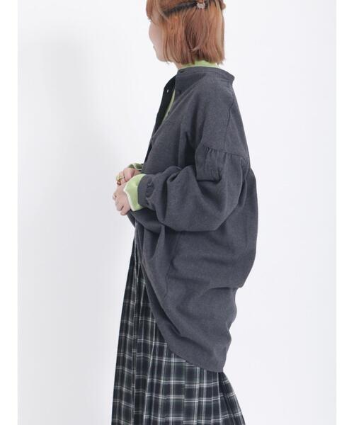 Samansa Mos2（サマンサ モスモス）の「ラウンド切替チュニック（チュニック・レディース・ベージュ/チャコールグレー/グレー/サックスブルー・F）」の7枚目の写真