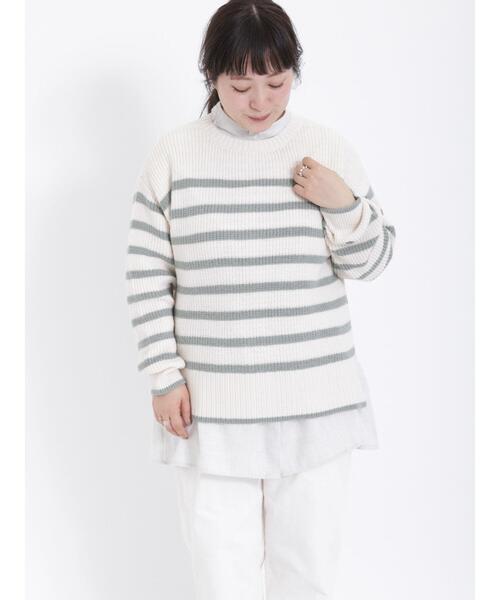 Samansa Mos2（サマンサ モスモス）の「ラウンド切替チュニック（チュニック・レディース・ベージュ/チャコールグレー/グレー/サックスブルー・F）」の16枚目の写真