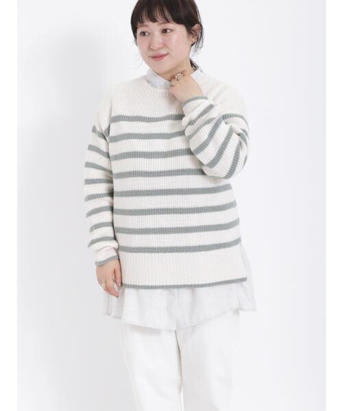 Samansa Mos2（サマンサ モスモス）の「ラウンド切替チュニック（チュニック・レディース・ベージュ/チャコールグレー/グレー/サックスブルー・F）」の17枚目の写真