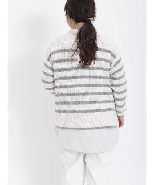 Samansa Mos2（サマンサ モスモス）の「ラウンド切替チュニック（チュニック・レディース・ベージュ/チャコールグレー/グレー/サックスブルー・F）」の18枚目の写真