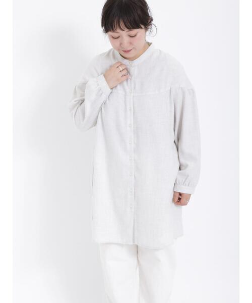 Samansa Mos2（サマンサ モスモス）の「ラウンド切替チュニック（チュニック・レディース・ベージュ/チャコールグレー/グレー/サックスブルー・F）」の21枚目の写真