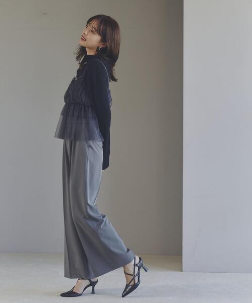 PROPORTION BODY DRESSING（プロポーションボディドレッシング）の「ベルト付タックワイドパンツ / 1214130100（その他パンツ・レディース・ベージュ/グレー・SMALL/MEDIUM）」の4枚目の写真