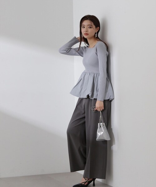 PROPORTION BODY DRESSING（プロポーションボディドレッシング）の「ベルト付タックワイドパンツ / 1214130100（その他パンツ・レディース・ベージュ/グレー・SMALL/MEDIUM）」の8枚目の写真