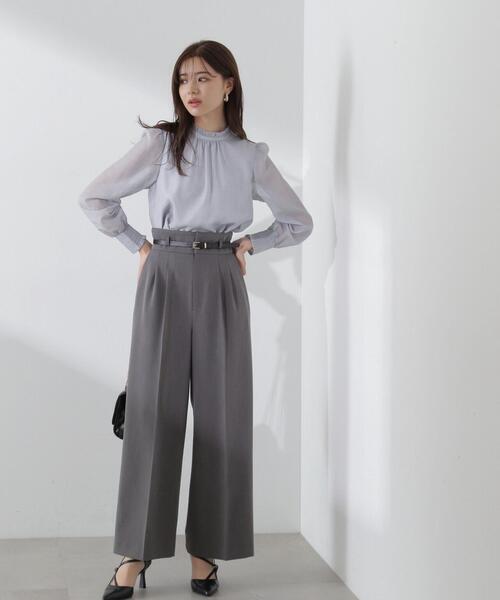 PROPORTION BODY DRESSING（プロポーションボディドレッシング）の「ベルト付タックワイドパンツ / 1214130100（その他パンツ・レディース・ベージュ/グレー・SMALL/MEDIUM）」の10枚目の写真