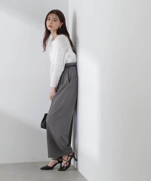 PROPORTION BODY DRESSING（プロポーションボディドレッシング）の「ベルト付タックワイドパンツ / 1214130100（その他パンツ・レディース・ベージュ/グレー・SMALL/MEDIUM）」の12枚目の写真