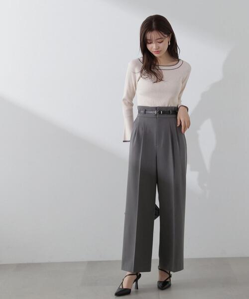 PROPORTION BODY DRESSING（プロポーションボディドレッシング）の「ベルト付タックワイドパンツ / 1214130100（その他パンツ・レディース・ベージュ/グレー・SMALL/MEDIUM）」の20枚目の写真