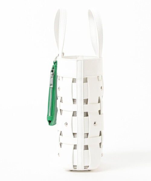 Ray BEAMS(レイビームス)の「RBS / リサイクル レザー メッシュ バッグ(ショルダーバッグ・レディース・ホワイト/ブラック・ONE SIZE)」の7枚目の写真