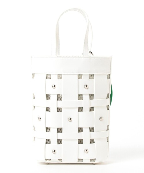 Ray BEAMS(レイビームス)の「RBS / リサイクル レザー メッシュ バッグ(ショルダーバッグ・レディース・ホワイト/ブラック・ONE SIZE)」の8枚目の写真