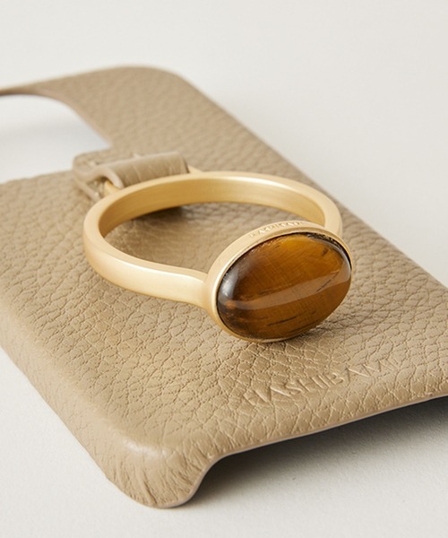 HASHIBAMI（ハシバミ）の「【HASHIBAMI】天然石リング iPhoneケース ※iPhone15pro 用（スマホケース/カバー・レディース・パープル/グレー/シルバー/アクア/レモンイエロー・FREE）」の12枚目の写真