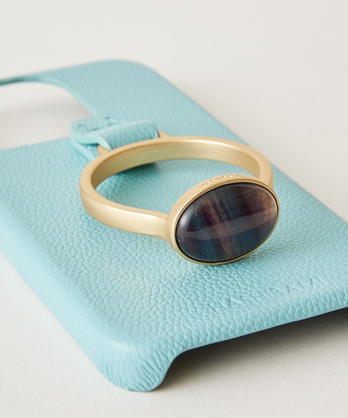 HASHIBAMI（ハシバミ）の「【HASHIBAMI】天然石リング iPhoneケース ※iPhone15pro 用（スマホケース/カバー・レディース・パープル/グレー/シルバー/アクア/レモンイエロー・FREE）」の14枚目の写真