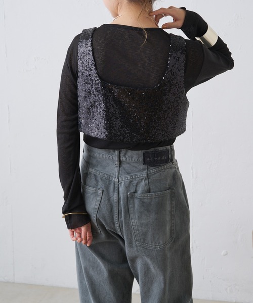 Omekashi（オメカシ）の「シアーロングTシャツ（Tシャツ/カットソー・レディース・オフホワイト/ブラック/ピンク/ブルー/グリーン・FREE）」の22枚目の写真