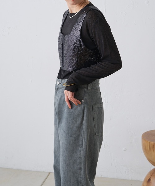 Omekashi（オメカシ）の「シアーロングTシャツ（Tシャツ/カットソー・レディース・オフホワイト/ブラック/ピンク/ブルー/グリーン・FREE）」の20枚目の写真